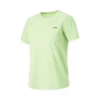 Li-Ning Breathable Round Neck Pullover Sports Short Sleeve T-Shirt Women Tops Laurel-Green ATSU060-6 S