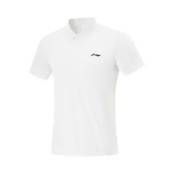 Li-Ning Breathable Solid Color Logo Short Sleeve Polo Shirt Men tops White APLV039-10 M