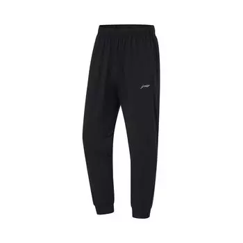 Li-Ning Breathable Solid Color Mid-Rise Drawstring Versatile Jogger Pants Men bottoms Black AKYU427-2 M
