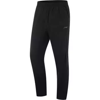 Li-Ning Breathable Solid Color Mid-Rise Straight Leg Sports Pants Men bottoms Black AYKU099-1 L