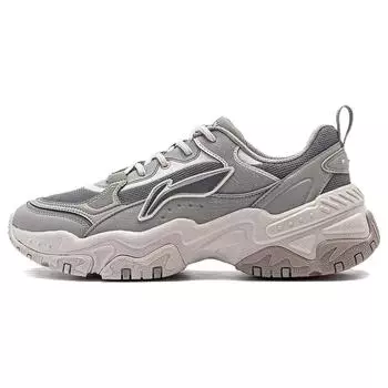Li Ning Brown Sugar Soft Rebound Shock Absorbment износостойкая ретро толстая подошва увеличивающая рост низкая повседневная обувь мужская повседневная обувь AGCT423-4 39