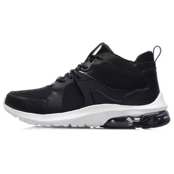 Li Ning Bubble Walker флисовые кроссовки средней высоты модные мужские кроссовки черные белые AGLQ105-2 42