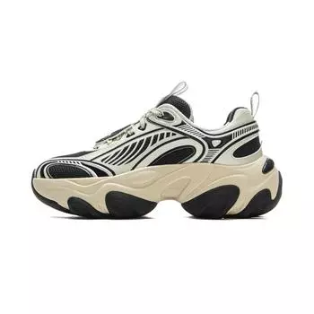 Li Ning Butterfly Runner Удобные Модные Спортивные Износостойкие Нескользящие Низкие Повседневные Кроссовки Женские Повседневные Кроссовки Бежевый Черный AZGV012-5 37