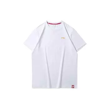 Li Ning быстросохнущая дышащая повседневная спортивная футболка с круглым вырезом и коротким рукавом для мужчин, белые AHSQ571-2 XL