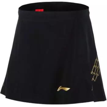 Li Ning Быстросохнущая Эластичная Одежда для Бадминтона Женская Спортивная Одежда Черная ASKQ198-2 L