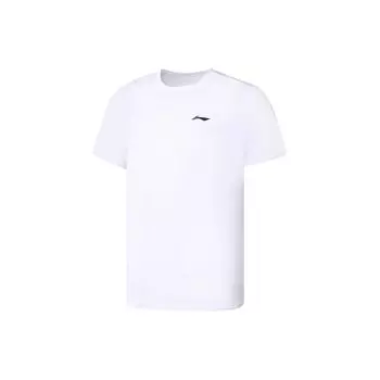 Li-Ning Быстросохнущая однотонная футболка с круглым вырезом, мужские топы, белая ATSS069-11 M