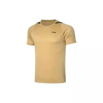 Li-Ning Быстросохнущая прохладная футболка с коротким рукавом для мужчин, цвет желтый ATSQ197-3 M
