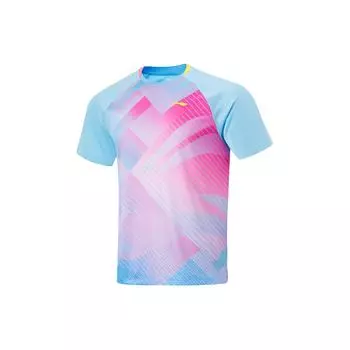 Li-Ning Быстросохнущая прохладная трикотажная футболка с коротким рукавом унисекс топы AAYU031-6 XXXL