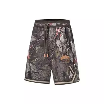 Li-Ning Быстросохнущие баскетбольные шорты Badfive с растительным узором, мужские брюки с принтом листьев AAPT593-3 L