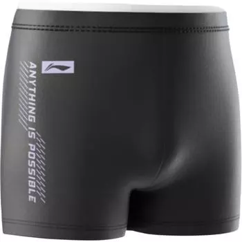 Li-Ning Быстросохнущие Дышащие Прочные Мужские Плавки-боксеры Черные ASLU035-1 M