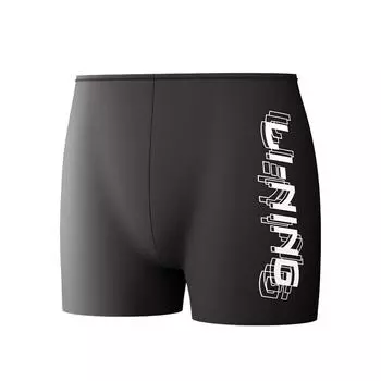 Li-Ning Быстросохнущие плавки с буквенным принтом, облегающие, мужские плавки, черный цвет ASLT089-10 S