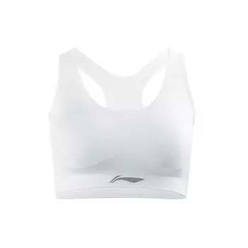 Li-Ning Быстросохнущий дышащий спортивный бюстгальтер для фитнеса и йоги со средней поддержкой, женский спортивный бюстгальтер, белый AUBN124-7 S
