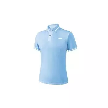Li-Ning Campus Series Logo Print Quick-Dry Short Sleeve Polo Shirt Men Polo Shirts Calm-Blue YPLT041-5 S