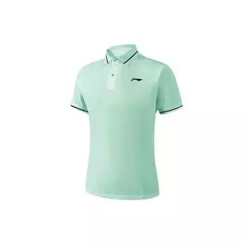 Li-Ning Campus Series Logo Print Quick-Dry Short Sleeve Polo Shirt Men tops Fresh-Green YPLT041-6 M