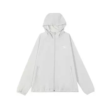 Li Ning Campus Series с капюшоном, однотонная, удобная, мягкая, с длинным рукавом, солнцезащитная одежда, унисекс, топы, антарктическо-серые YFDU269-2 XL