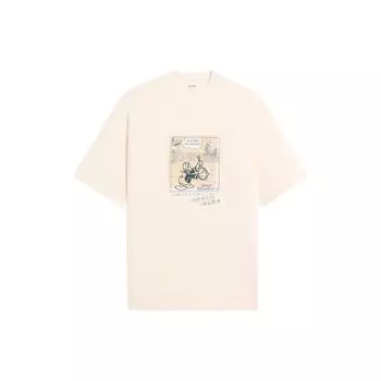 Li-Ning Повседневная футболка с короткими рукавами и круглым вырезом с мультяшным узором и буквенным принтом, мужские топы Off-White AHSS255-1 XL