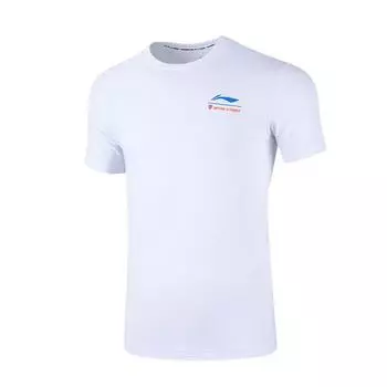 Li-Ning Cartoon Print Round Neck Short Sleeve T-Shirt Men Tops White AHST353-3 S