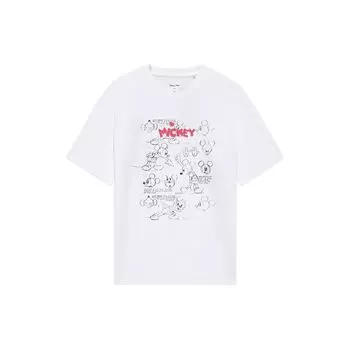 Li-Ning Футболка с короткими рукавами и круглым вырезом с мультяшным принтом, топы унисекс, белая AHSS947-3 XL