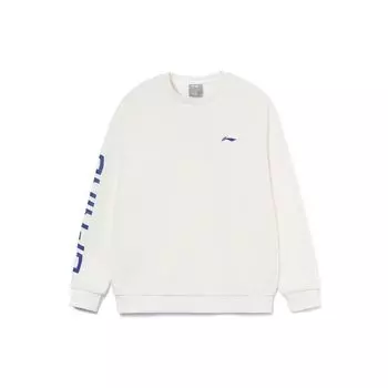 Li-Ning Casual Loose Pullover Round Neck Long Sleeve Sweatshirt Men sweatshirt Off-White YWDT531-1 S