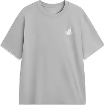 Li-Ning Casual Minimalist Solid Color Round Neck Short Sleeve T-Shirt Men Tops Gray AHSU549-4 S