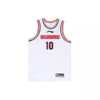 Li Ning CBA Логотип с буквенным принтом Баскетбольная майка 22 сезона Гуандун Хунъюань Чжао Жуй унисекс-Джерси Белый AAYS661-1 XXL