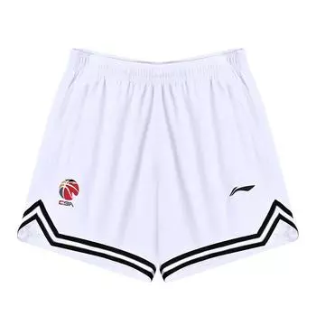 Li Ning CBA Professional Basketball Series Трикотажные свободные спортивные повседневные шорты мужские шорты белые AAPR407-3 S