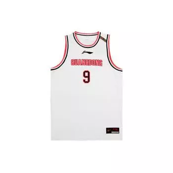 Li-Ning Баскетбольный жилет CBA Quick-Dry Fan Edition сезона 2021-2022, команда Guangdong, Yi Jianlian No. 9 Домашние мужские топы Белые AAYR445-1 M