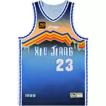 Li Ning CBA Series 24-25 Season Xinjiang Guanghui Fan Edition дышащая удобная баскетбольная майка Shalamu 23 мужская майка Dream-Blue AAYU859-1 S