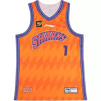 Li Ning CBA Series 24-25 Season Shanghai Jiushi Li Tianrong Fan Edition Printed Letter Удобная дышащая баскетбольная майка для мужчин AAYU799-1 L