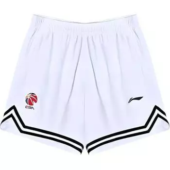 Li Ning CBA Series Бег Тренировки Спорт Повседневные Пятиочковые Баскетбольные Шорты Мужские Шорты Белые AAPU401-1 S