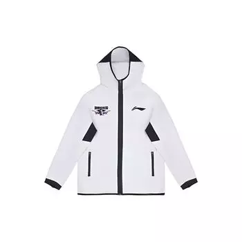 Li Ning CBA Series Beijing Team Повседневная спортивная куртка с капюшоном на молнии Мужские куртки Белые AWDTD65-2 M