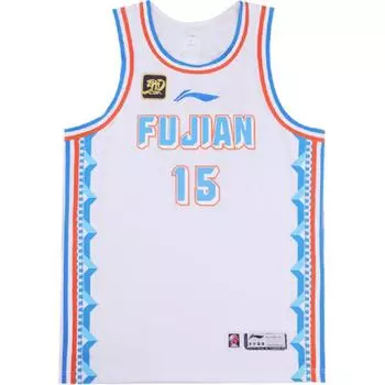Li Ning CBA Series Brand Logo Casual Comfortable Letter Sports Basketball Jersey Alliance Edition 24-25 Season Fujian Team Chen Linjian 15 AAYU743-1 XL