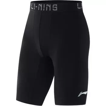 Li Ning CBA Series Letter Mid Waist Удобные дышащие универсальные прямые спортивные шорты мужские шорты черные AUSU057-2 S