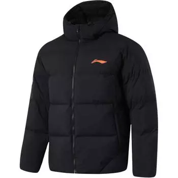 Li Ning Cba Series Logo Letter Zipper Casual Universal с капюшоном Short Winter Cotton Jacket Men jackets Black AJMU087-1 XL
