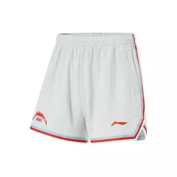 Li Ning Cba Series Printed Color Block Удобные спортивные шорты для соревнований Мужские шорты Water-Droplet-Gray AAPU067-1 L