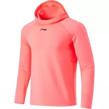 Li Ning CBA Series Professional Basketball Solid Color Hooded Comfortable Air Hoodie Men Hoodies Fluorescent-Camellia-Red AAEU003-7 S