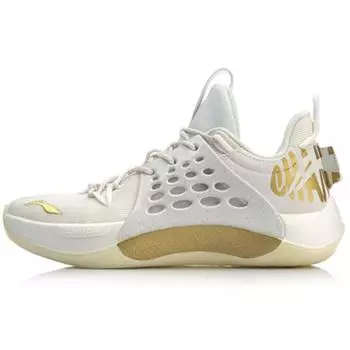 Li-Ning CBA x Sonic 7 Low Championship Glory Edition — белые мужские кроссовки, золото ABAP033-8