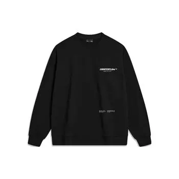 Li-Ning CF Серия Adventure Смешной Дикий Принт Буквами Свободный Свитшот Пуловер Унисекс Черный AWDTB05-1 S