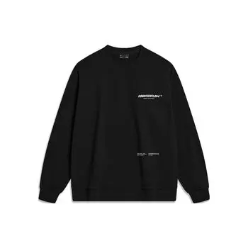 Li Ning CF Adventure Series Bold Fun Wild Letter Print Sports Loose Fleece Pullover Hoody Unisex Hoody Black AWDTB05-4 S