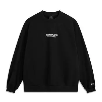 Li Ning CF Basic Letter Logo свободный водонепроницаемый круглый вырез свитер свитер женский свитшот черный AWDV336-6 XS