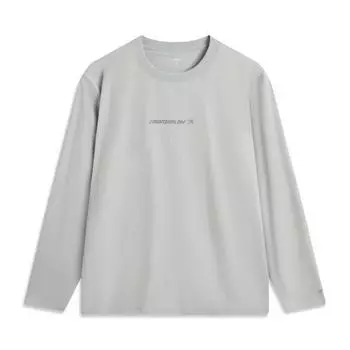 Li Ning CF Comfort Быстросохнущая Приятная к коже Прохладная Свободная Футболка-пуловер с круглым вырезом и длинными рукавами Мужские топы Кирпично-серый ATLV089-1 XL