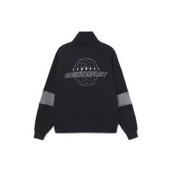 Li Ning CF Contrast Half-Zip Casual Long Sleeve Sweatshirt Men sweatshirt Black AWDRD81-1 XXL