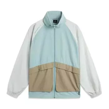 Li Ning CF Цветной блок на молнии Стойка воротник Универсальный Повседневный Свободный Спортивный Ветровка Мужская Верхняя одежда AFDV351-4 M