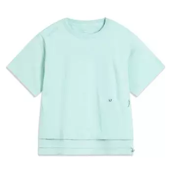 Li Ning CF Дышащая однотонная футболка с круглым вырезом, повседневная, свободного кроя, с коротким рукавом, женская футболка ATSV638-2 S