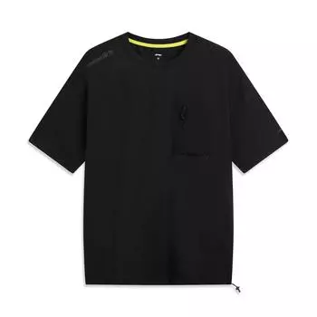Li Ning CF Дышащая однотонная футболка с коротким рукавом свободного кроя для мужчин Топы ATSV637-1 S