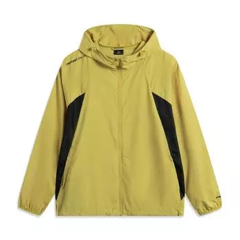 Li Ning CF Дышащая Водоотталкивающая Защита от УФ-лучей Ветровка Мужская Верхняя одежда Смешанный Желтый AFDV371-6 L
