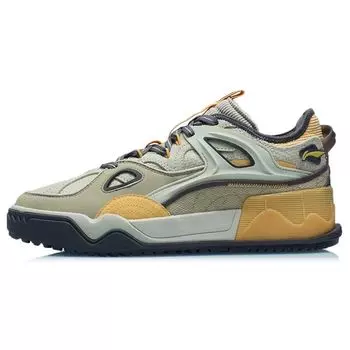 Li Ning CF Flash Star удобные нескользящие амортизирующие низкие кроссовки мужские кроссовки желто-серые AGCR289-4 39