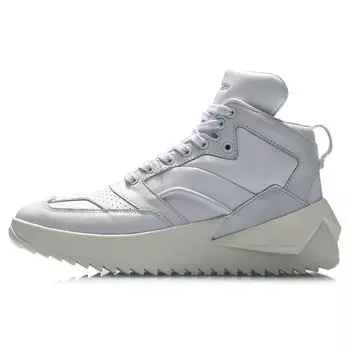 Li Ning CF Gold Age 2000 кожаная ткань синтетическая кожа амортизация нескользящая отскок средняя верхняя спортивная повседневная обувь женские кроссовки белый AGCQ194-1 36