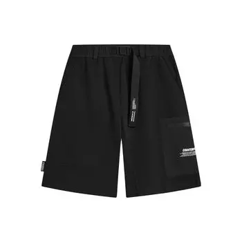 Li Ning CF игривый буквенный принт прямые трикотажные повседневные шорты мужские шорты черные AKSU641-2 S