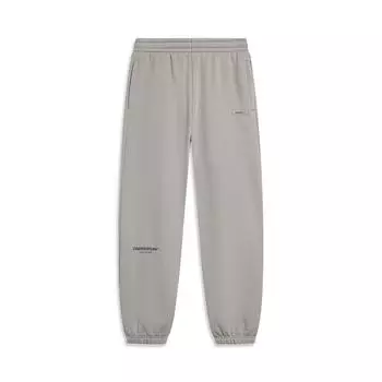 Li Ning CF Letter Print Флисовые теплые свободные спортивные штаны с манжетами Трикотажные спортивные штаны Мужские штаны Stone-Grey AKLUD13-2 M